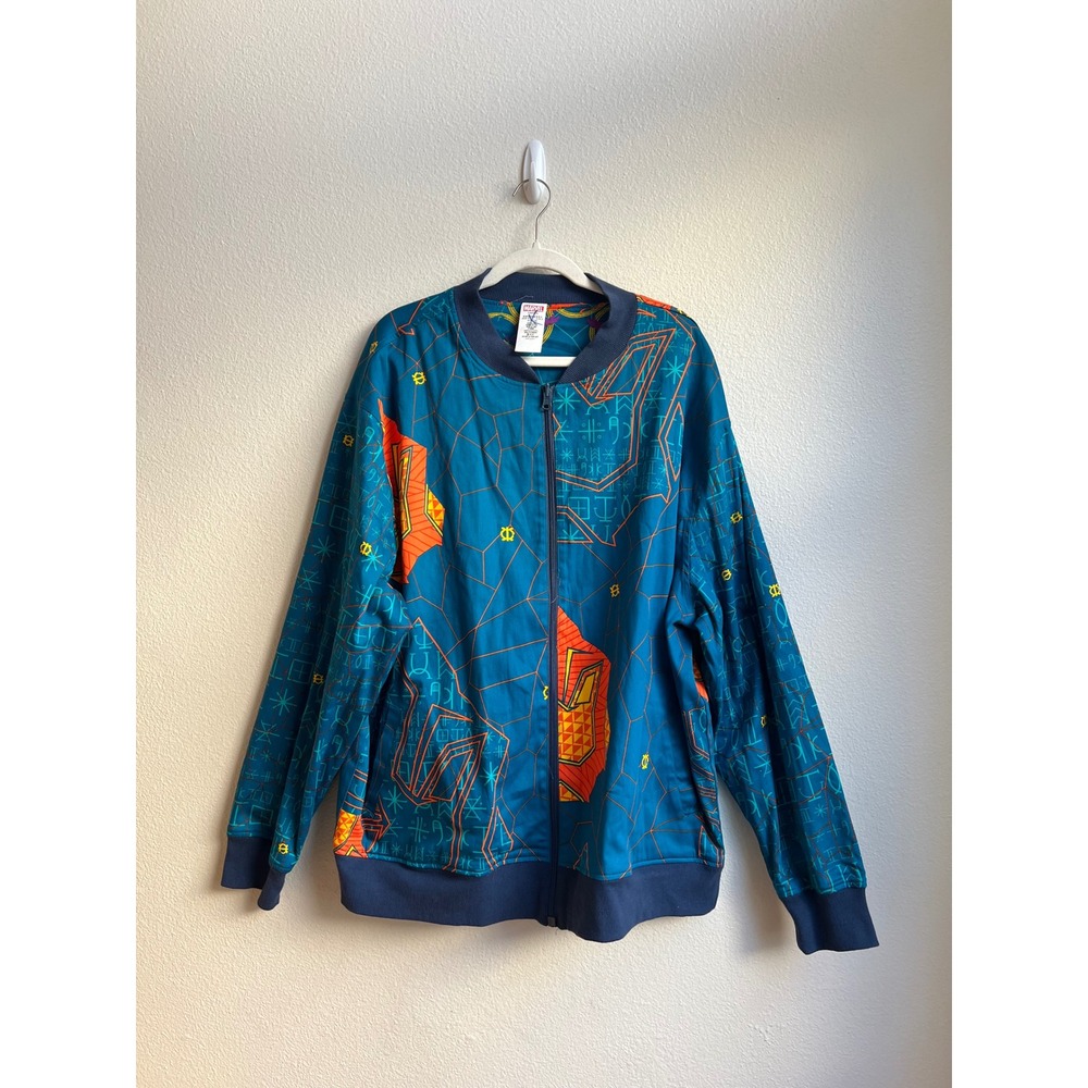 Marvel Black Panther‎ Bomber Jacket Teal All Over Print Wakanda Forever Mens XL